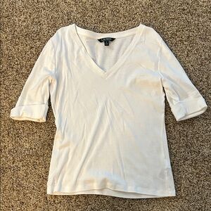 Ralph Lauren Women's White V-Neck Top